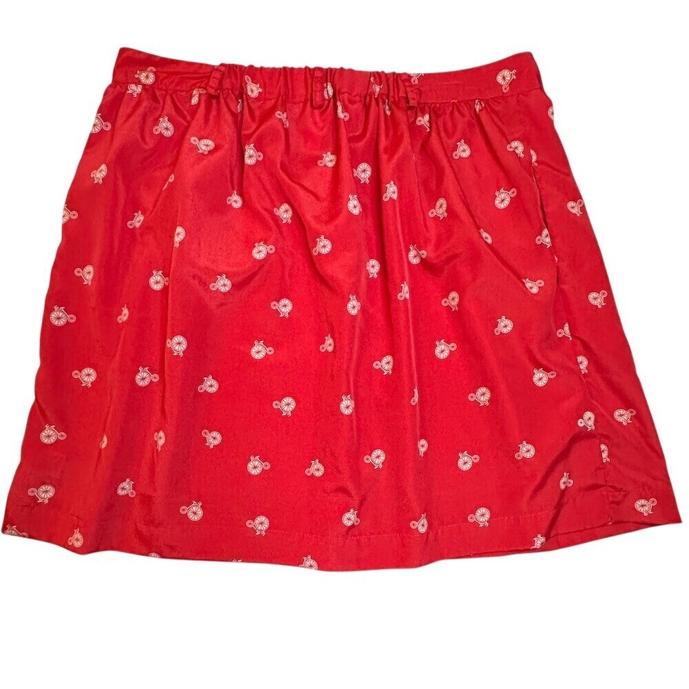 Xhilaration Skirt Womens XL Red Bicycle Print A-Line Mini Button Front - Picture 3 of 7